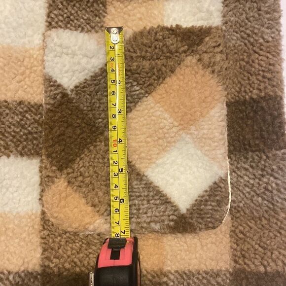 Gilli Women’s Plaid Brown and Cream Teddy Jacket Size Medium NWOT - Picture 8 of 8